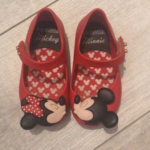 Mini Melissa size 6 Mickey & Minnie shoes